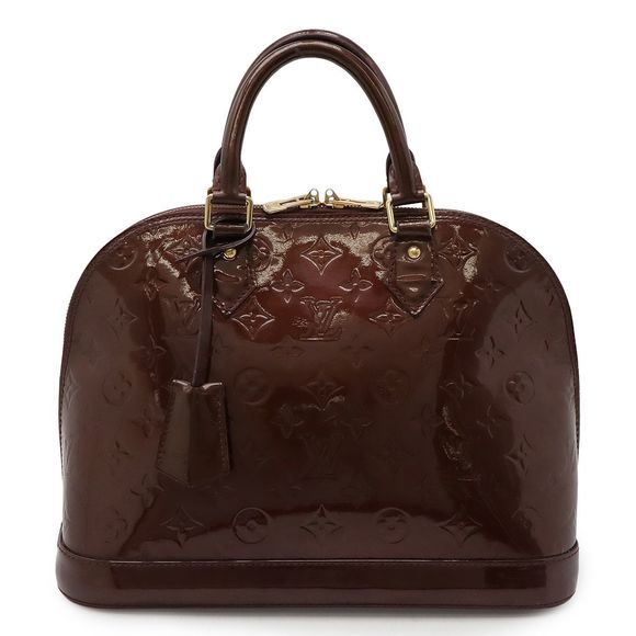 Louis Vuitton Monogram Vernis Alma PM Handbag Enamel Patent Leather Rouge - Picture 1 of 9